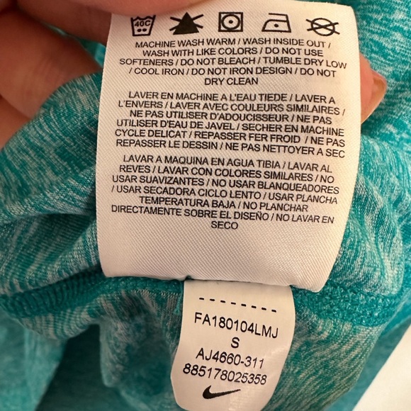 Nike Pullover Half Zip Long Sleeve Running Jacket Teal Blue Green Dri-Fit Small - Picture 6 of 7